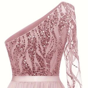 Beautiful long dress sequined mess silk